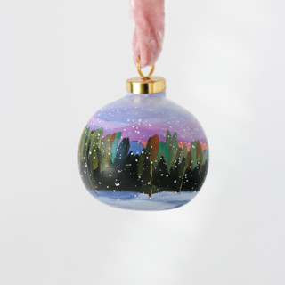 Winter Pine Sunset Ornament - 14 Ornaments