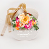 Personalized Acrylic Yellow Poppies Married Ornament, Set of 1 Ornaments