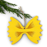 Wooden Silkscreen Farfalle Pasta Ornament