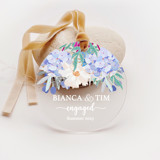 Personalized Acrylic Blue Hydrangea Bouquet Ornament, Set of 1 Ornaments