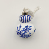 Blue Floral Retro Finial Ornament