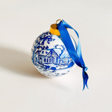 Custom Handpainted Ornament in White and Blue Ornaments