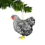 Wooden Freckled Hen Ornament Ornaments