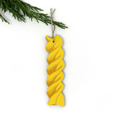 Wooden Silkscreen Fusilli Pasta Ornament Ornaments