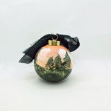 Sunset Scenic Landscape Hand Painted Ceramic Christmas Ornament Ornaments