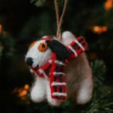 Felt Holiday Scarf Bull Terrier Dog Ornament Ornaments