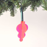 Acrylic Icicle Christmas Ornament, Fluorescent Pink Ornaments
