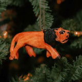 Painted Wood Lion Christmas Ornament Ornaments