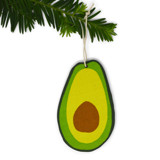 Wooden Silkscreen Avocado Ornament Ornaments