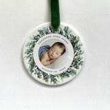 Personalized Baby Photo Ornament, Painted Wreath Ornaments