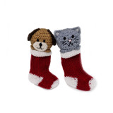Crochet Puppy and Kitten Ornaments, set of 2 Ornaments