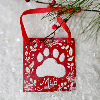 Hand Painted/Personalized Dog, Square Ceramic Ornament/ 3