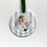 Personalized Photo Ornament - Watercolor Stripes Ornaments