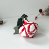 Red Plant Cell Ornament with Green Ribbon Ornaments