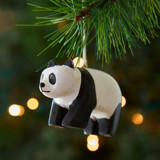 Painted Wood Panda Christmas Ornament Ornaments