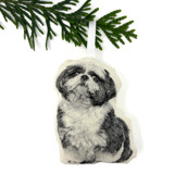 Silkscreen Shih Tzu Ornament Ornaments