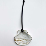 Original Hand-Painted Natural Seashell Ornament, Pale Blue, White & Gold Ornaments