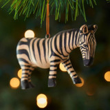 Painted Wood Zebra Christmas Ornament Ornaments