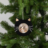 Felt Cat Picture Frame Ornament - Black Ornaments