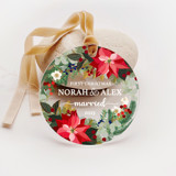 Personalized Acrylic Poinsettia Christmas Married Ornament, Set of 1 Ornaments