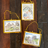 Custom Mini Gold-Framed Portrait Ornaments