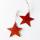 Personalized Leather Star Ornament Ornaments