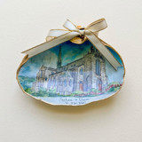 Custom Wedding Venue Portrait Seashell Ornament Ornaments