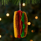 Felt Hot Dog Ornament Ornaments