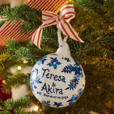 Custom Hand-Painted Toile Glass Ornament Ornaments
