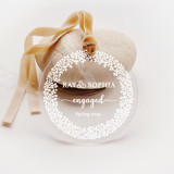 Personalized Acrylic Floral Wreath Engaged Ornament, Set of 1 Ornaments