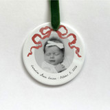 Custom Ceramic Photo Ornament - Red Bow Ornaments