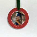 Custom Photo Ornament - Grad Solid Border Ornaments