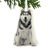 Silkscreen Siberian Husky Ornament Ornaments