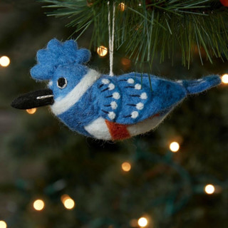 Felt Belted Kingfisher Ornament Ornaments