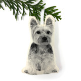 Silkscreen Yorkshire Terrier Ornament Ornaments