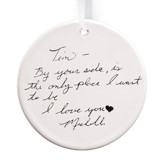 Hand written note-photo upload Round Disc Ornament BR Ornaments