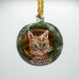 Tortoiseshell Blown Glass Custom Painted Pet Ornament Ornaments