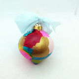 Abstract Hand Painted Multicolor Bright Christmas Ornament Ornaments