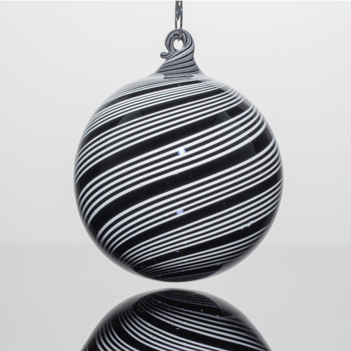Black and White Twist Ornament Ornaments by Albrecht Art Glass Minted