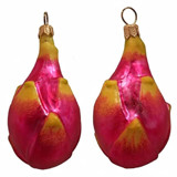 Pitaya Dragon Fruit Polish Mouth Blown Glass Christmas Ornament Set of 2 Ornaments