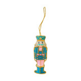 Blue & Pink Embroidered Nutcracker Christmas Ornament Ornaments