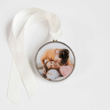 Custom Photo Ornament Silver Round Ornaments