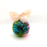 Abstract, Palm Leaves Hand-Painted Neon Multicolor Ceramic Ornament Ornaments