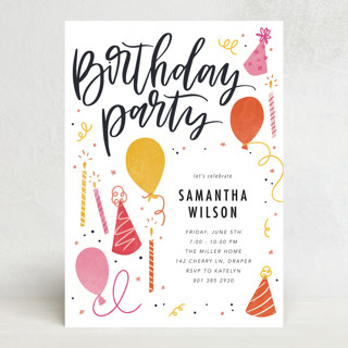 Birthday Script Party Invitations