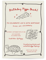 Pizza Birthday Bash Party Invitations