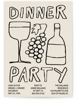 Dinner Doodles Party Invitations