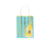 Peacock Feather Gift Bag - Pack of 4 Party Favor Bags