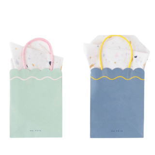 Signature Gift Bags: Pink, Mint, Blue, Mustard (4) Party Favor Bags