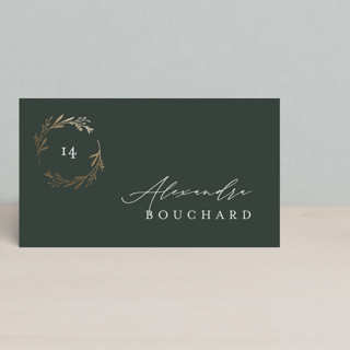 Oval Monogram Foil-Pressed Place Cards