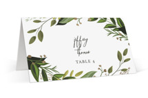 Vines of Green Foil-Pressed Place Cards